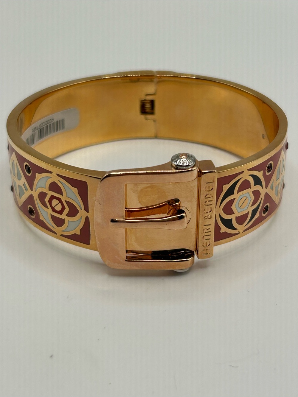 Henri Bendel Rose Gold & Coral Buckle Enamel Bracelet - Picture 3 of 12